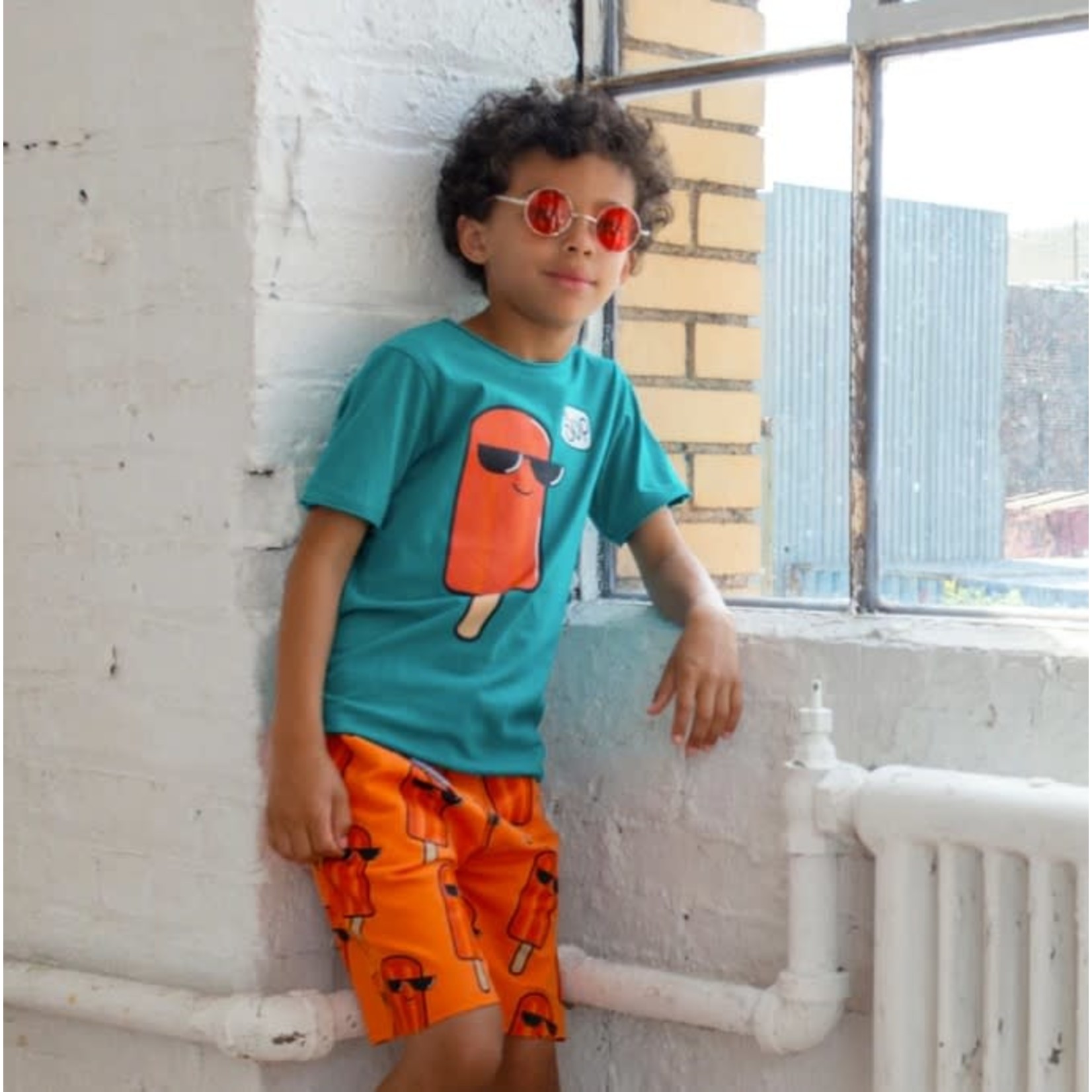 Appaman APPAMAN - Shorts souples à imprimé de popsicle 'Orange Pops'