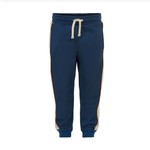 Minymo MINYMO- Navy blue jogging pants with retro off-white and caramel stripe