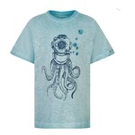 Minymo MINYMO-  T-shirt bleu pâle avec imprimé scaphandre-pieuvre