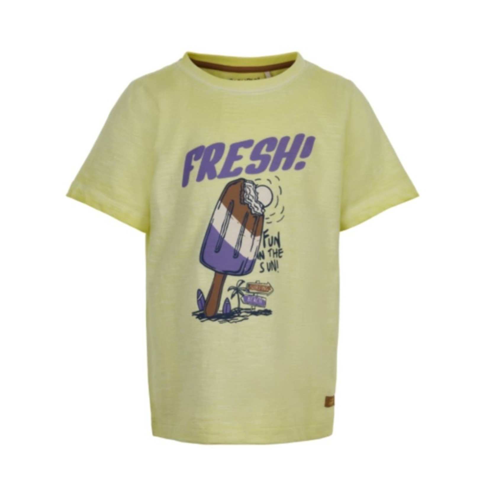 Minymo MINYMO-  Neon yellow short-sleeve t-shirt with popsicle print