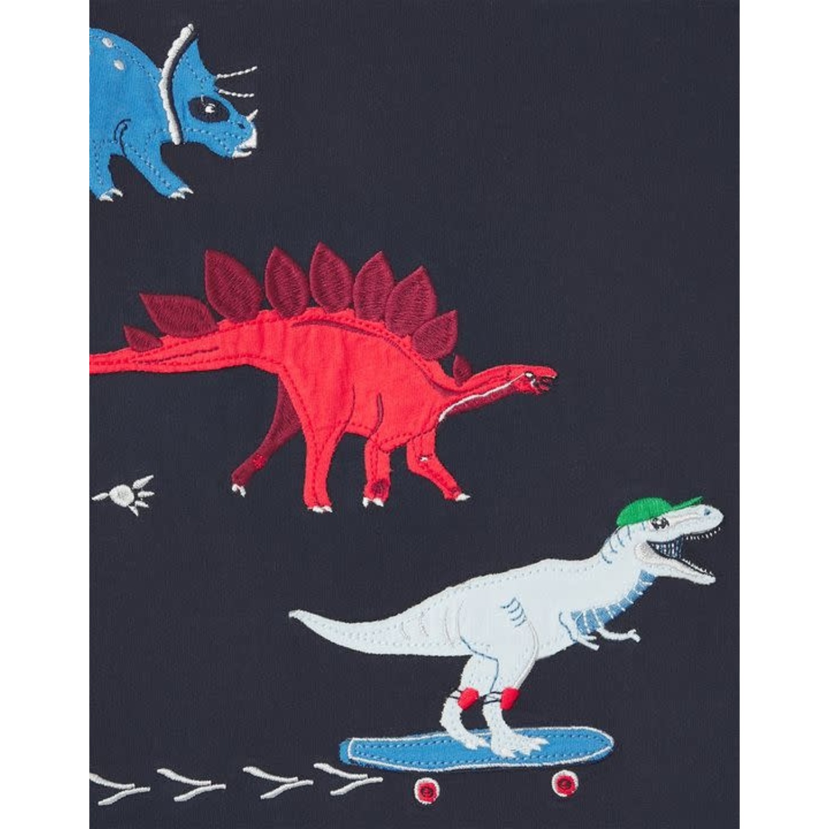 Joules JOULES - Navy shortsleeve t-shirt with dinosaur appliqués 'Archie'