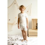 Coccoli COCCOLI - White two-piece summer pyjama with shark and whale print