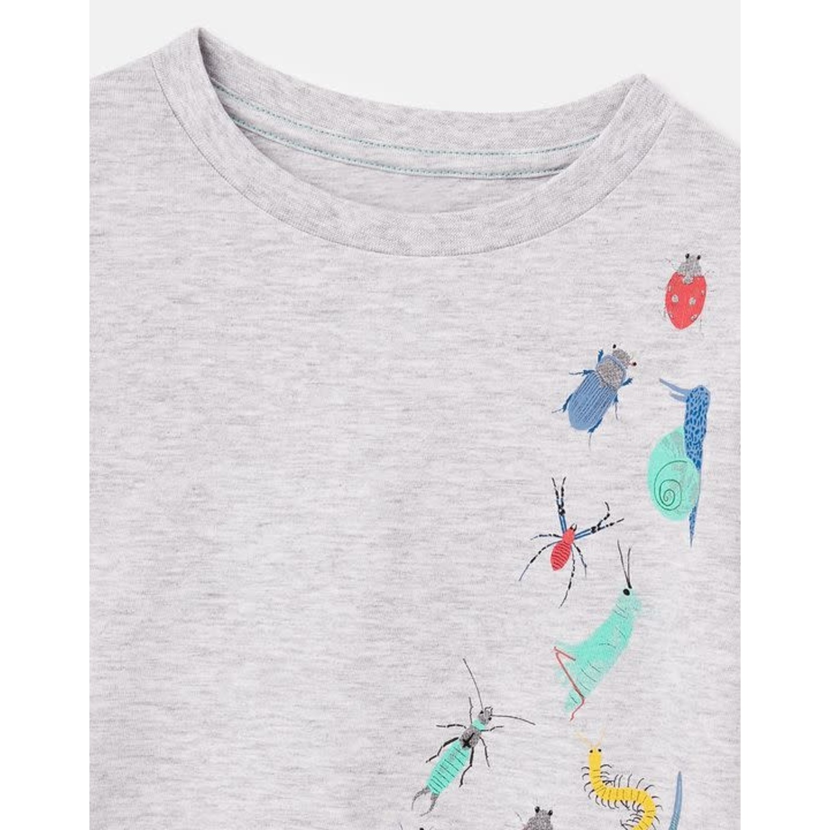 Joules JOULES - Heather Grey Bugs Print T-Shirt 'Ben'