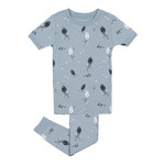 Petit Lem PETIT LEM - Ensemble pyjama à manches courtes bleu/gris à imprimé 'Calmars' (2 pcs.)