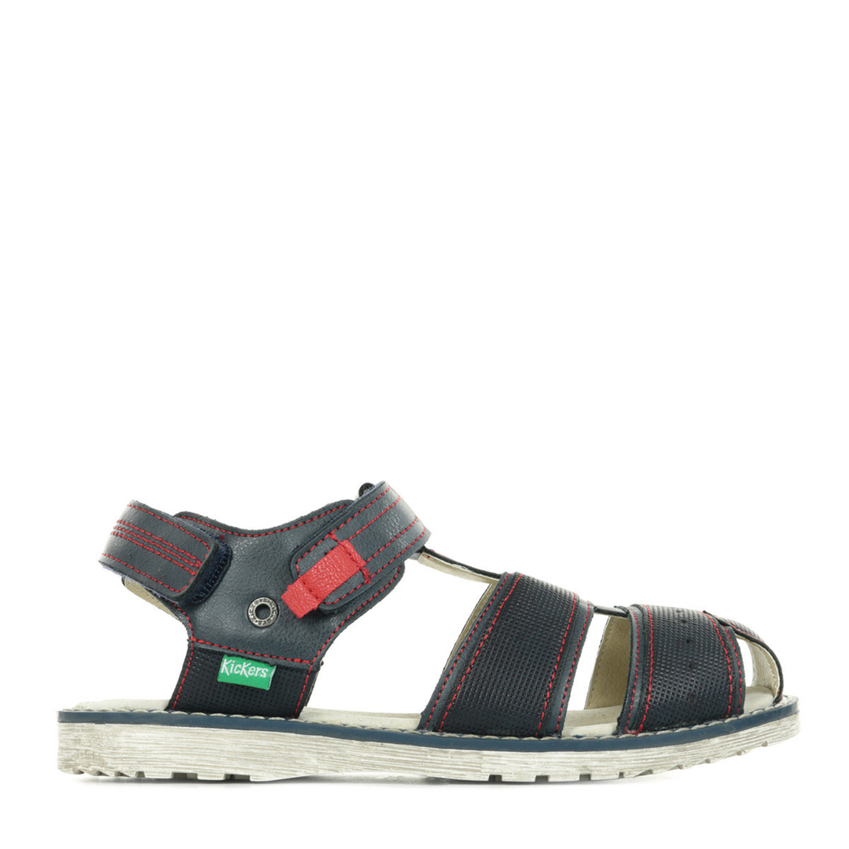 Kickers KICKERS -  Open toe leather sandals  'Pepster - Navy/Red'