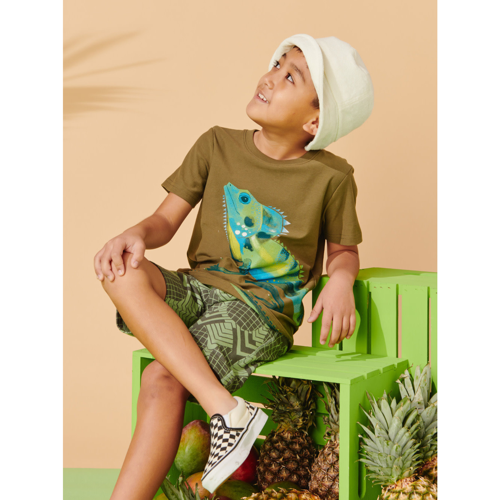 Tea Collection TEA COLLECTION - Khaki Short Sleeve Graphic T-Shirt 'Forest Dragon'