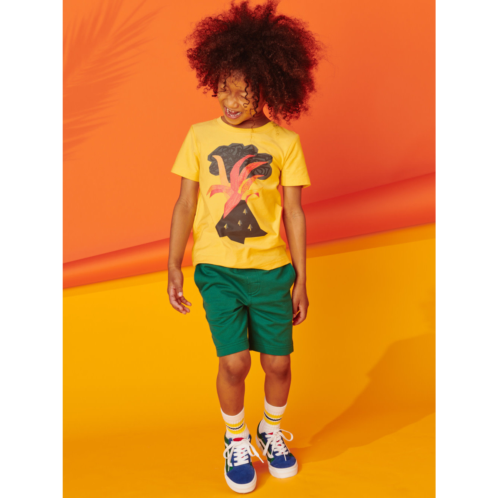 Tea Collection TEA COLLECTION -  Yellow Short Sleeve Graphic T-Shirt 'Volcano'