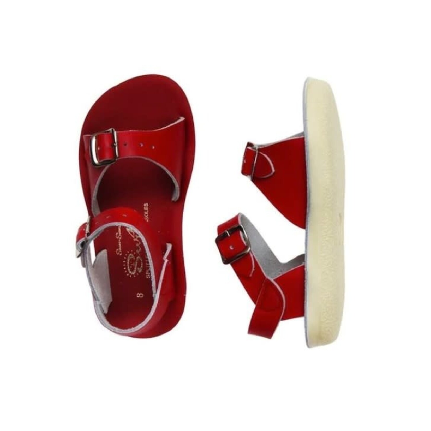 Saltwater Sandals SALTWATER SANDALS - Sandales de cuir à orteils ouverts 'Surfer - Red'