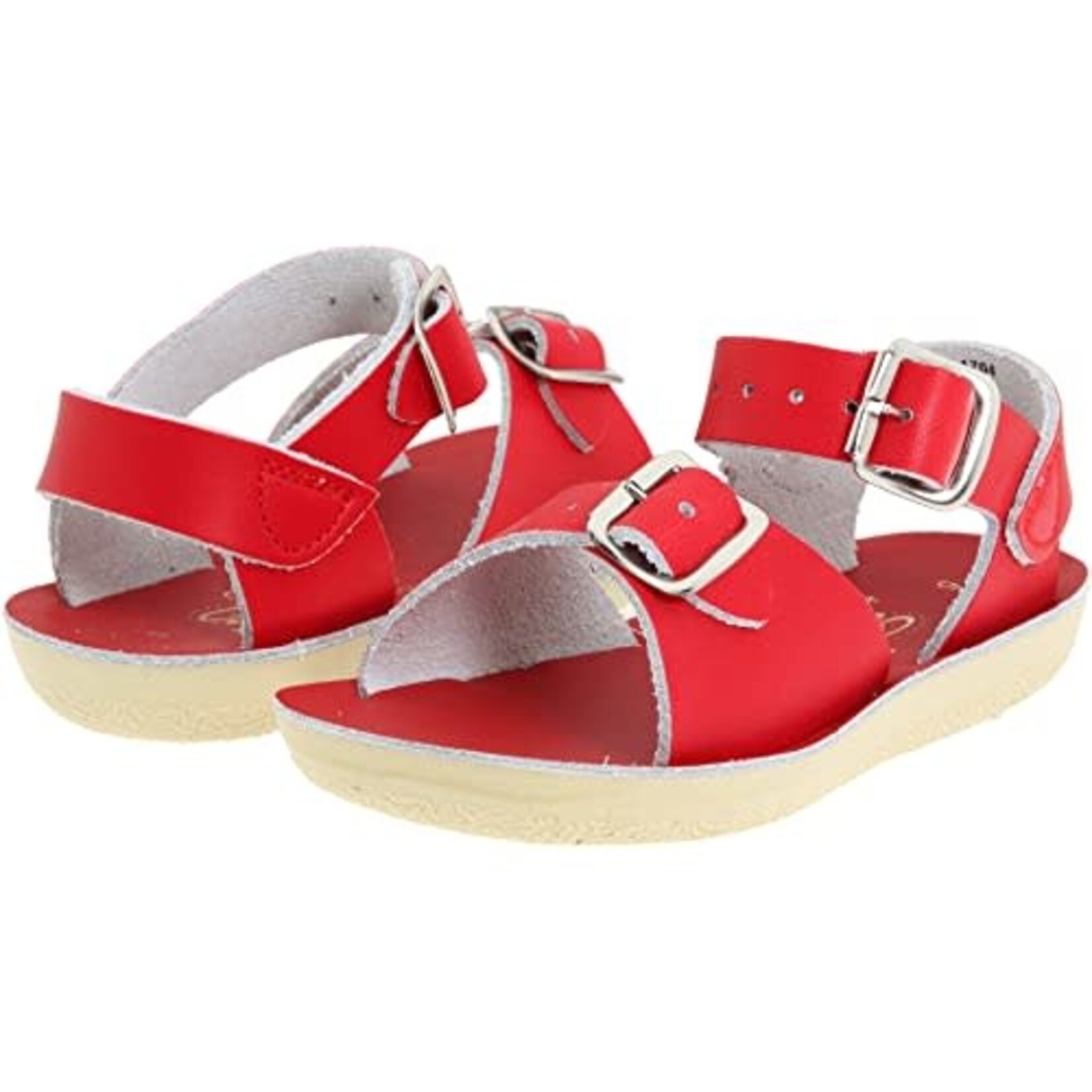 Saltwater Sandals SALTWATER SANDALS - Sandales de cuir à orteils ouverts 'Surfer - Red'