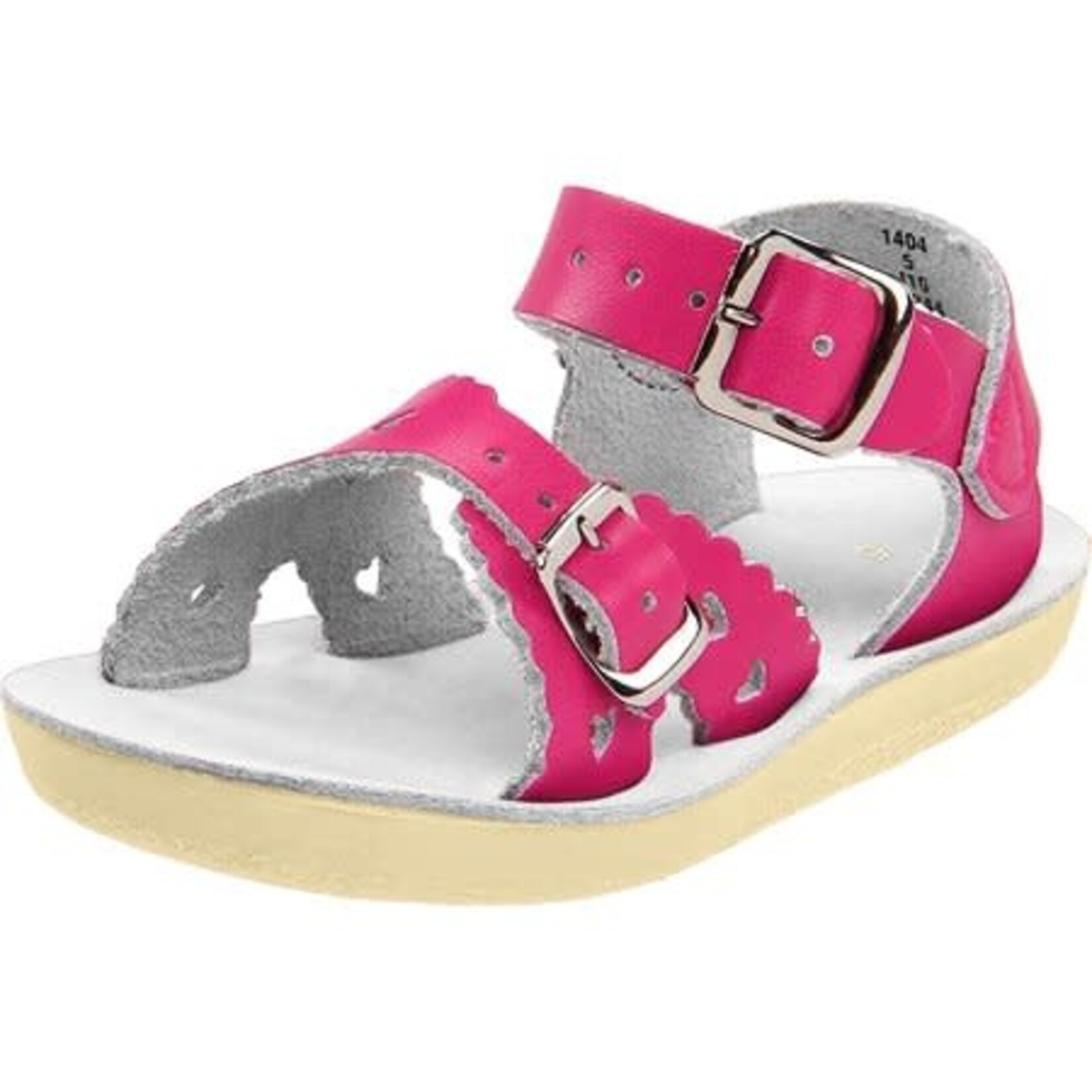Saltwater Sandals SALTWATER SANDALS - Open toe leather sandals 'Sweetheart - Shiny fushia'