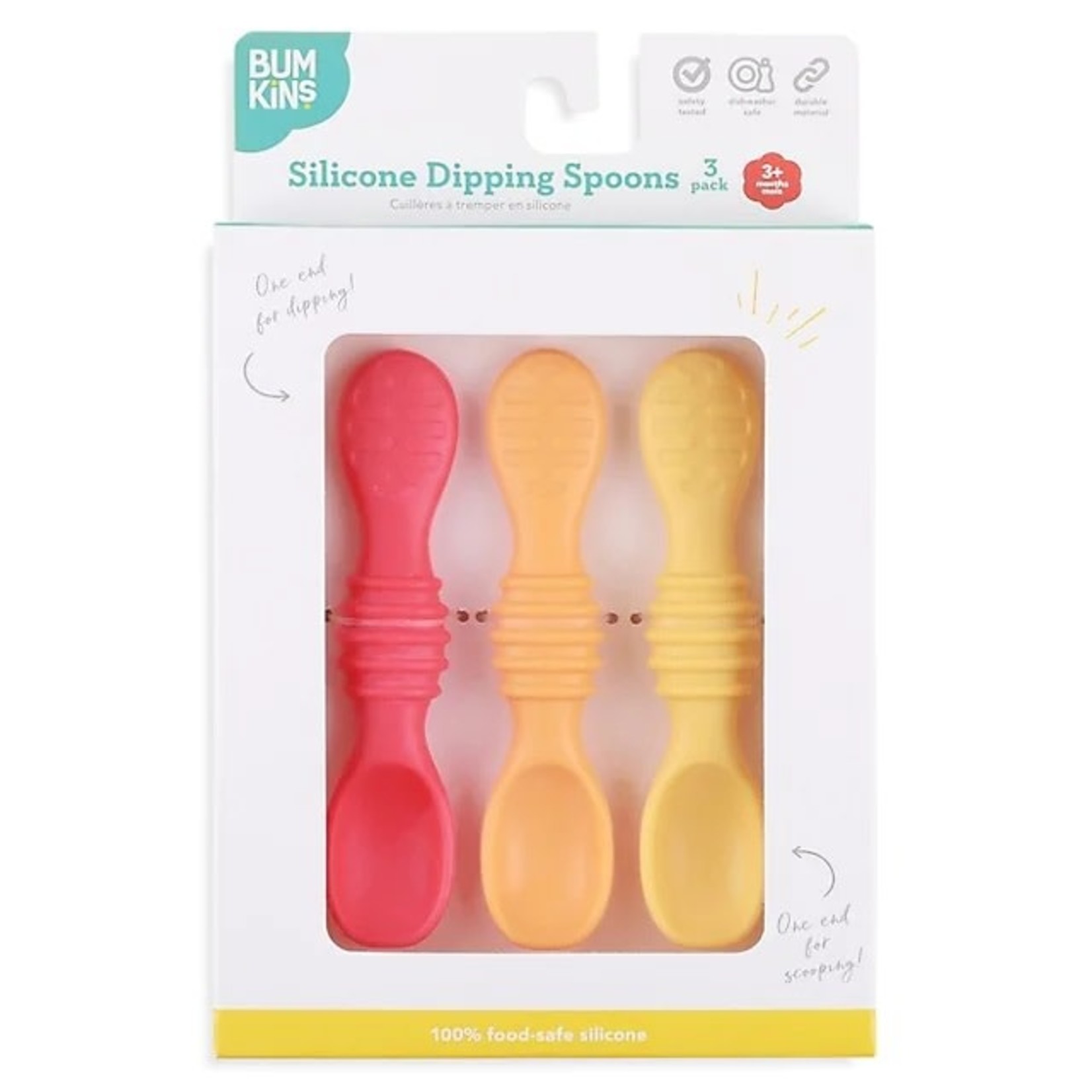 Bumkins BUMKINS - 3-piece Silicone Dipping Spoons - Red/Orange/Yellow