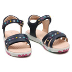 Geox GEOX - Leather Sandals J S. Haiti - Navy with Multicolor Details