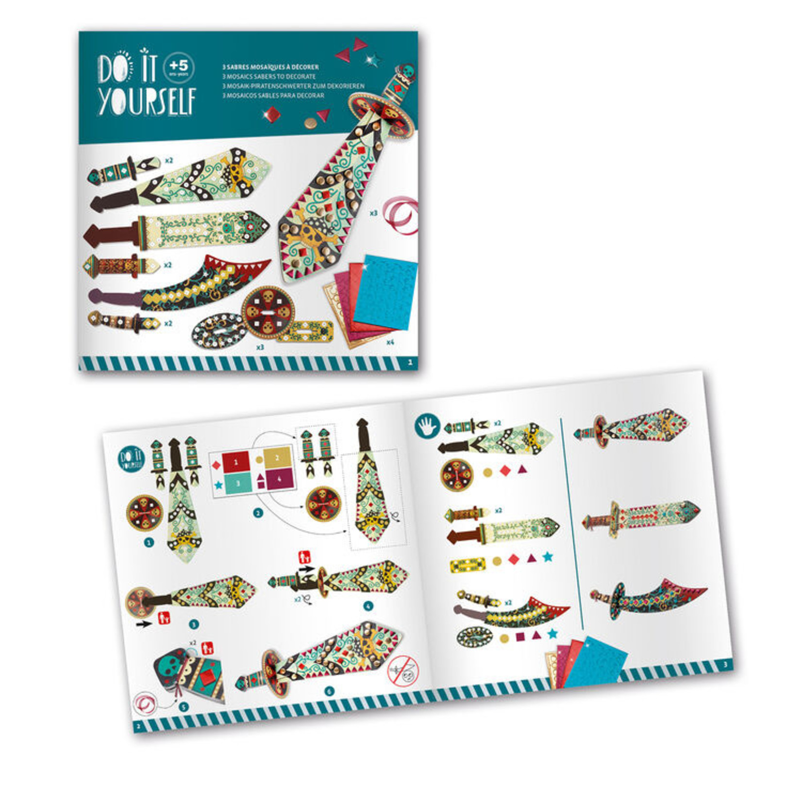 Djeco DJECO - DIY Mosaics Sabers to Decorate 'Like a Pirate'