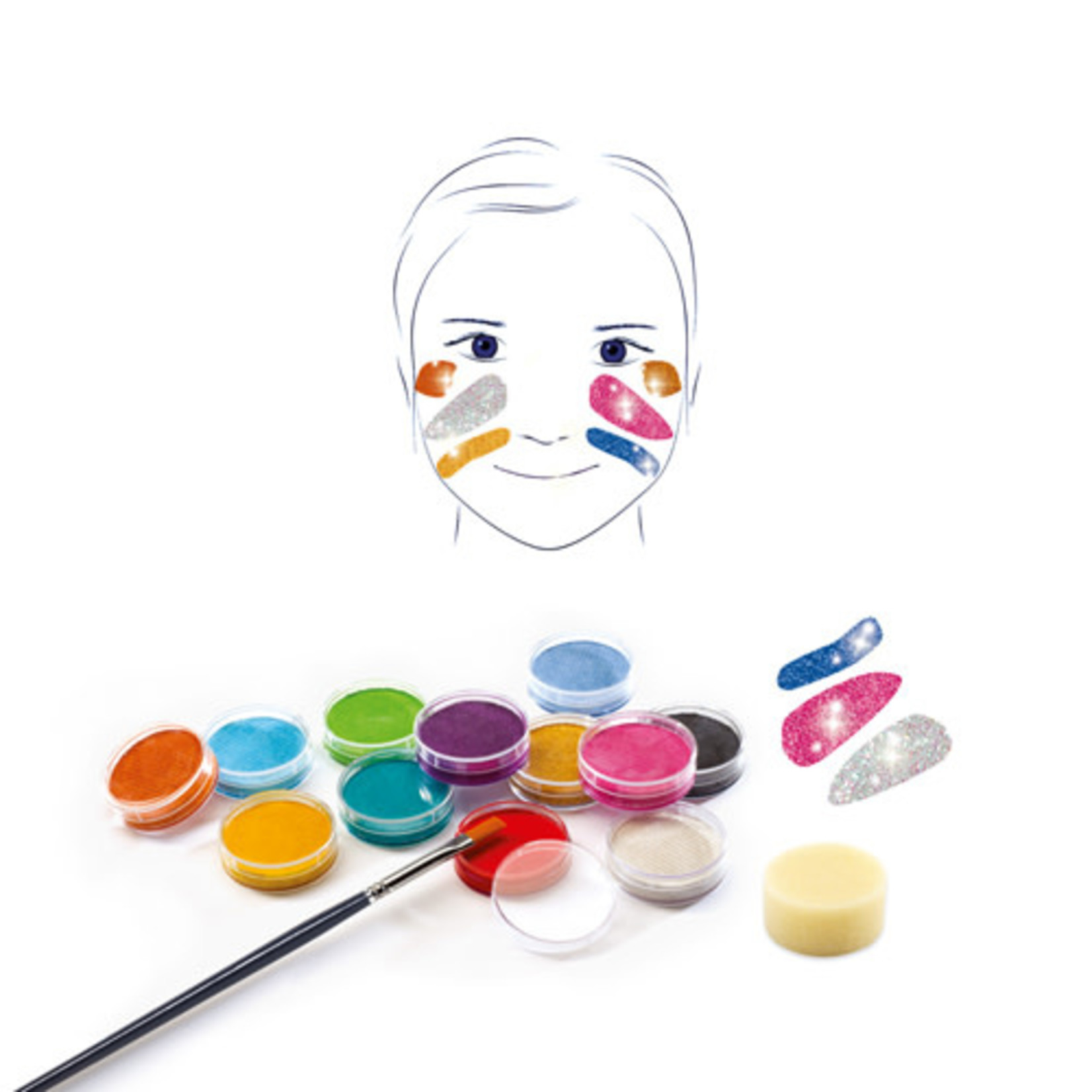 Djeco DJECO - Make-up pallet (6 colours) - Metallic