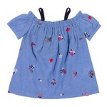 Nanö NANÖ - Light blue blouse with flower and fruit print