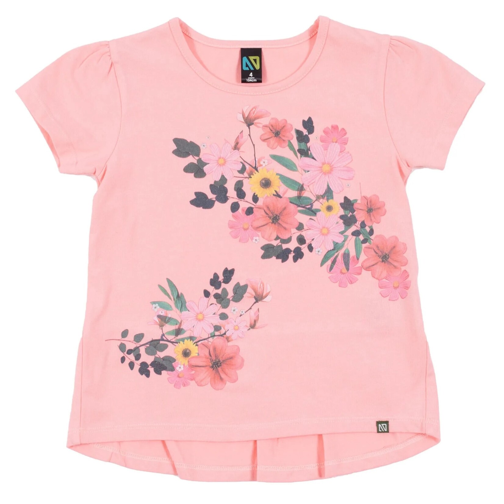 Nanö NANÖ -T-shirt à manches courtes rose avec motif de fleurs