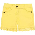 Boboli BOBOLI - Yellow canvas shorts with lace border