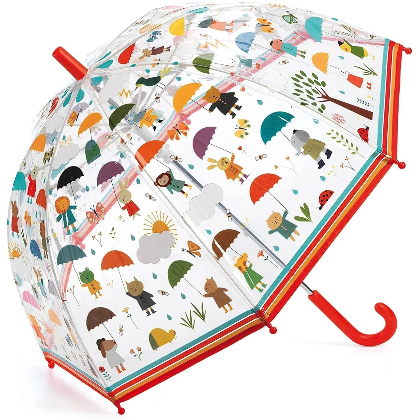 Djeco DJECO - Transparent Kid Sized Umbrella 'Under the Rain'