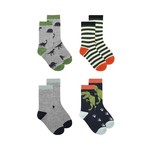 Lox Lion LOX LION - Dinosaurs Print Socks 4-Pair Pack - Green/Grey