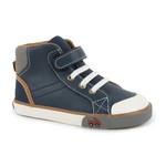 See Kai Run SEE KAI RUN - High Top Leather Sneakers 'Dane - Navy Leather'