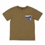 Nanö NANÔ - Solid color shortsleeve t-shirt with printed chest pocket - Olive