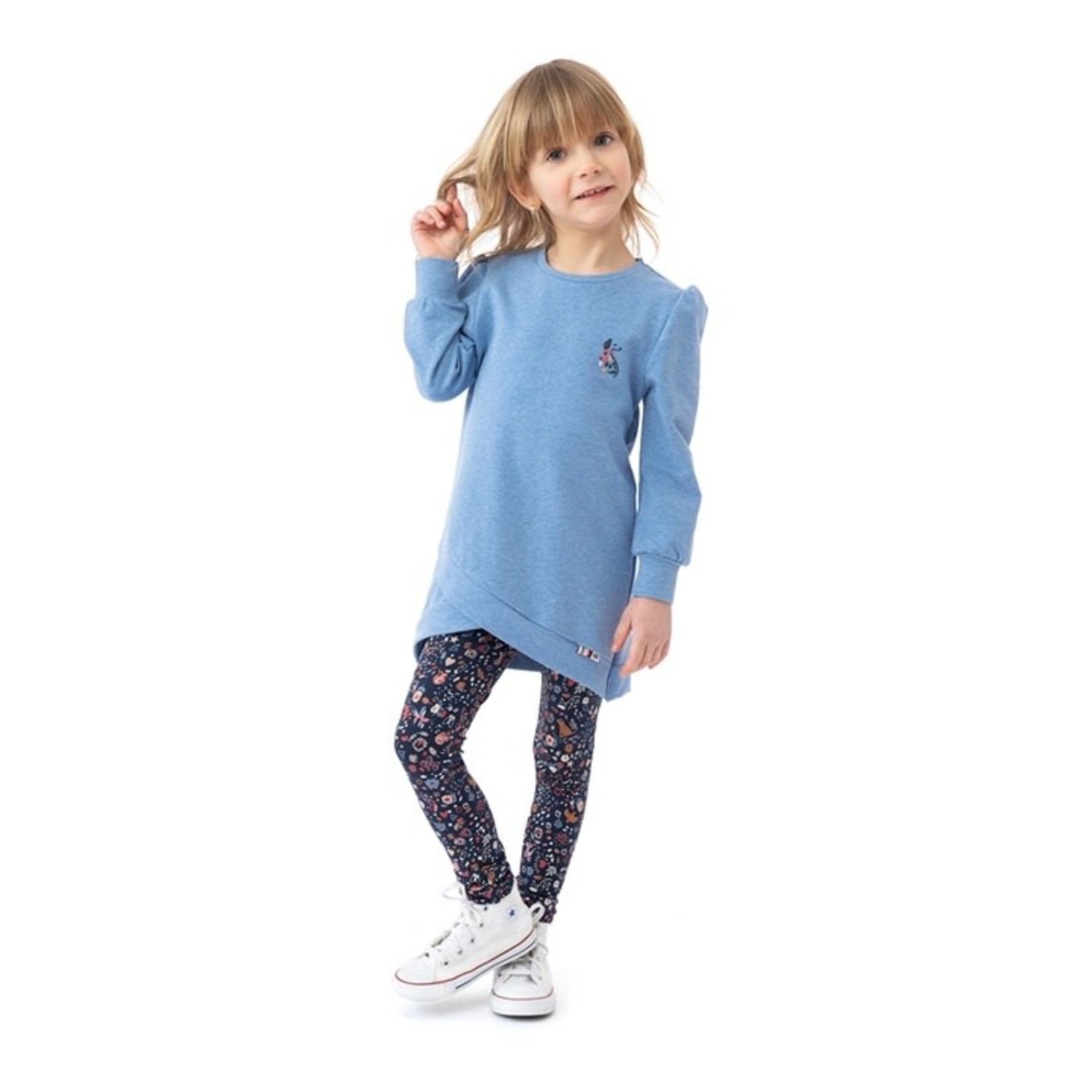 Nanö NANÖ - Navy Legging with Floral and Animal Print 'Puppies and Friends'