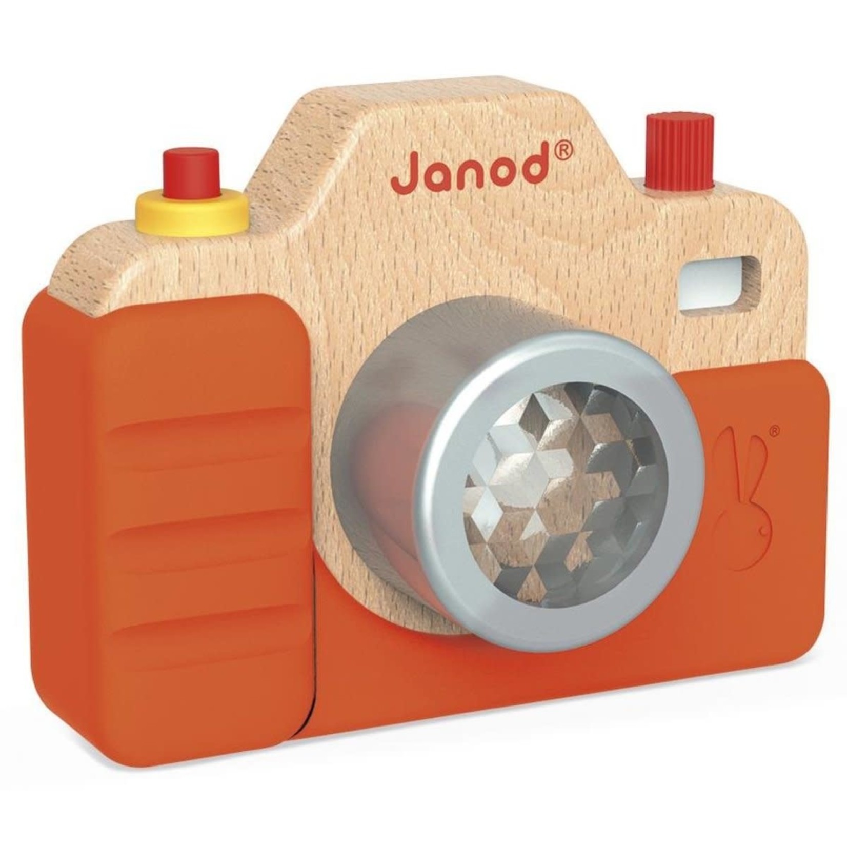 Janod JANOD - Appareil photo (caméra) sonore et lumineux en bois - Orange