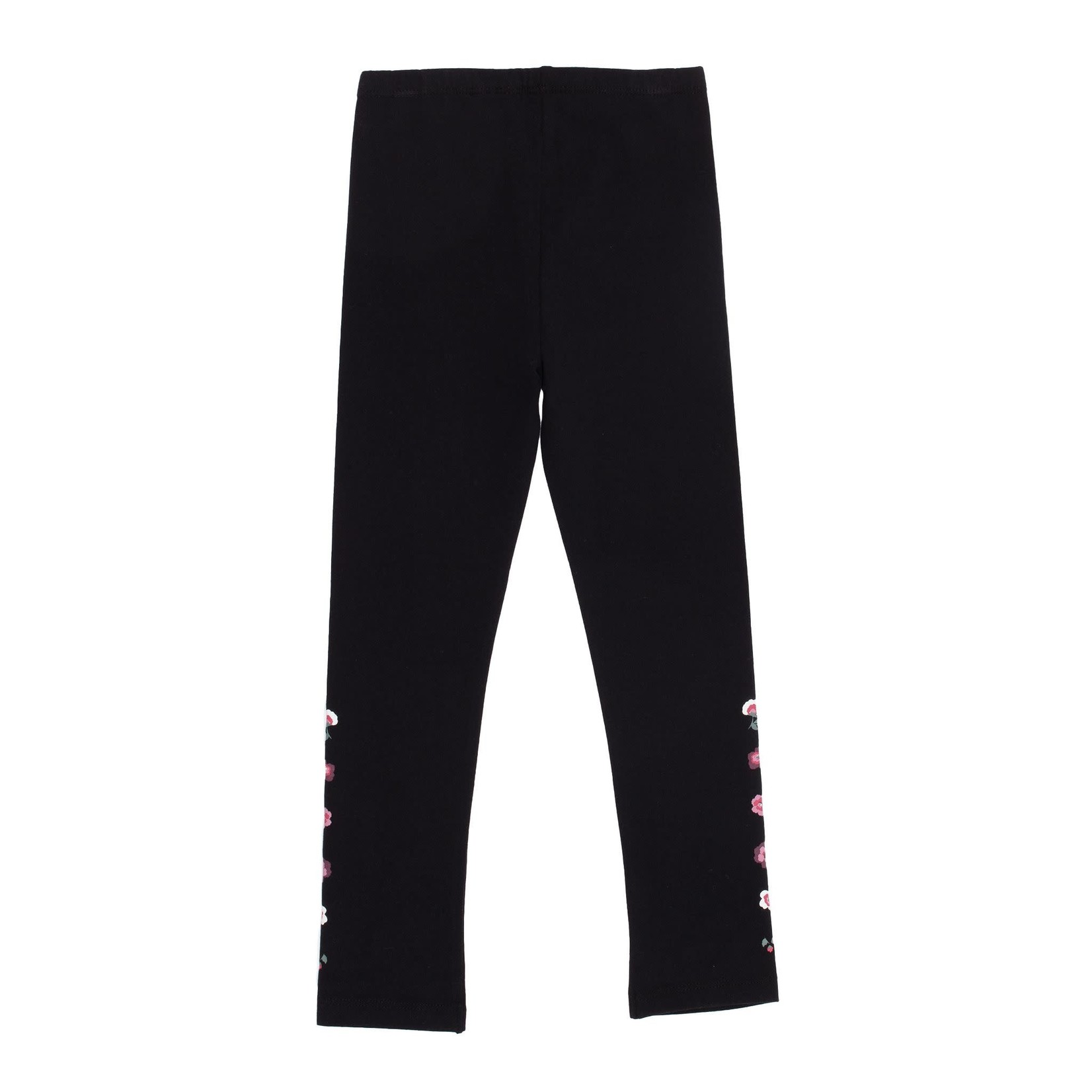 Nanö NANÖ - Legging uni noir avec bande florale sur le côté