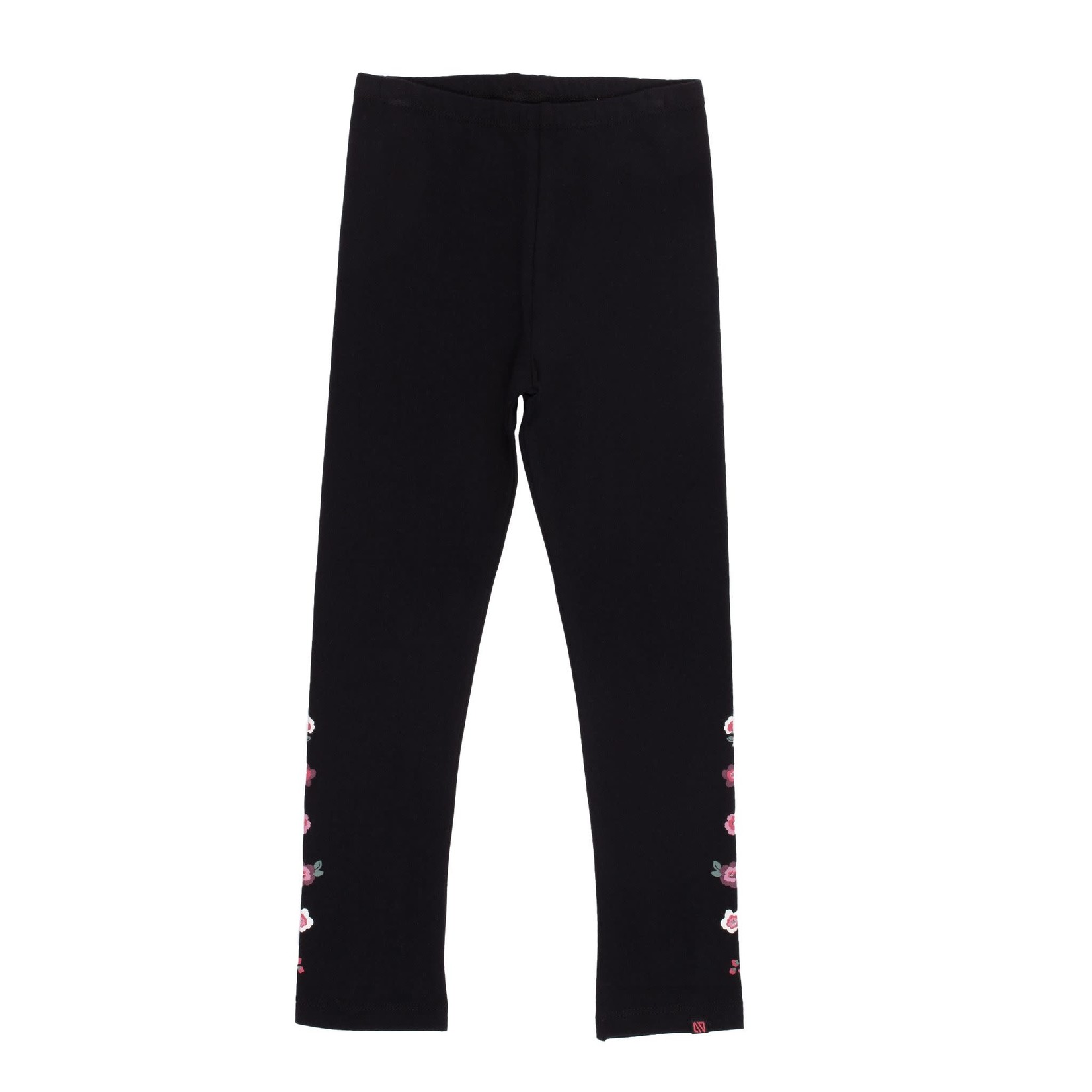 Nanö NANÖ - Solid black legging with floral side band