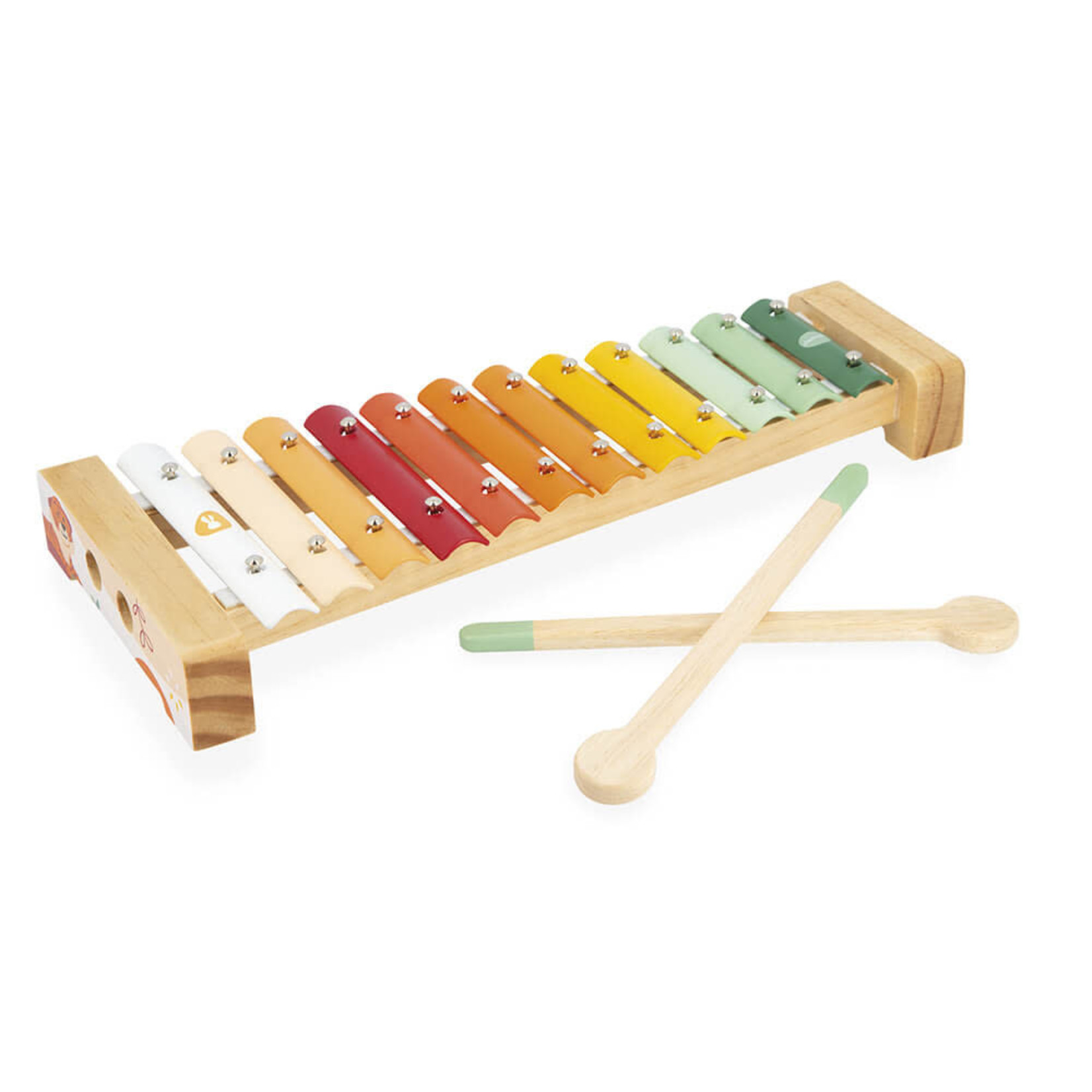 Janod JANOD -Wooden Xylophone with Multicolored Metal Bars 'Metal Xylo'