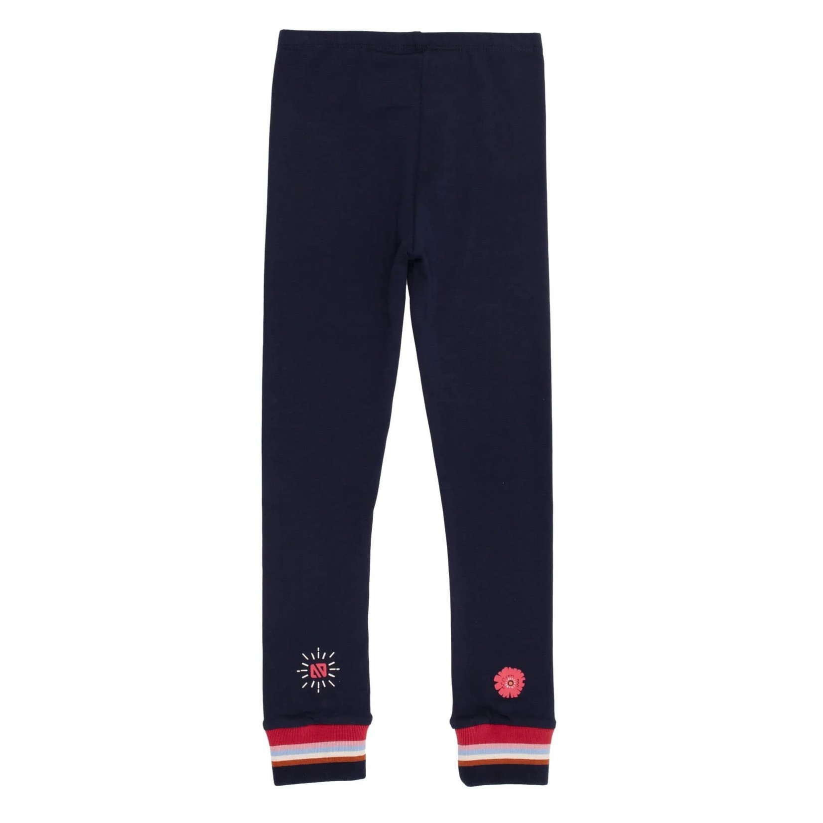 Nanö NANÖ - Navy Legging with Colourful Striped Cuff 'Puppies and Friends'