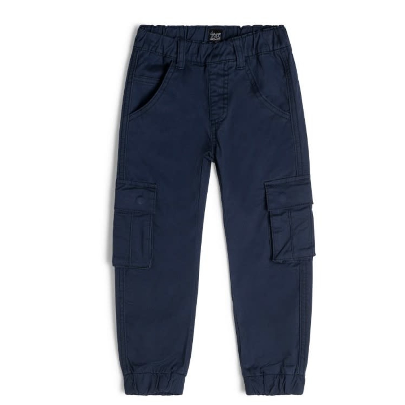 Deux par Deux DEUX PAR DEUX -Pantalon jogger en sergé extensible bleu indigo avec poches cargo
