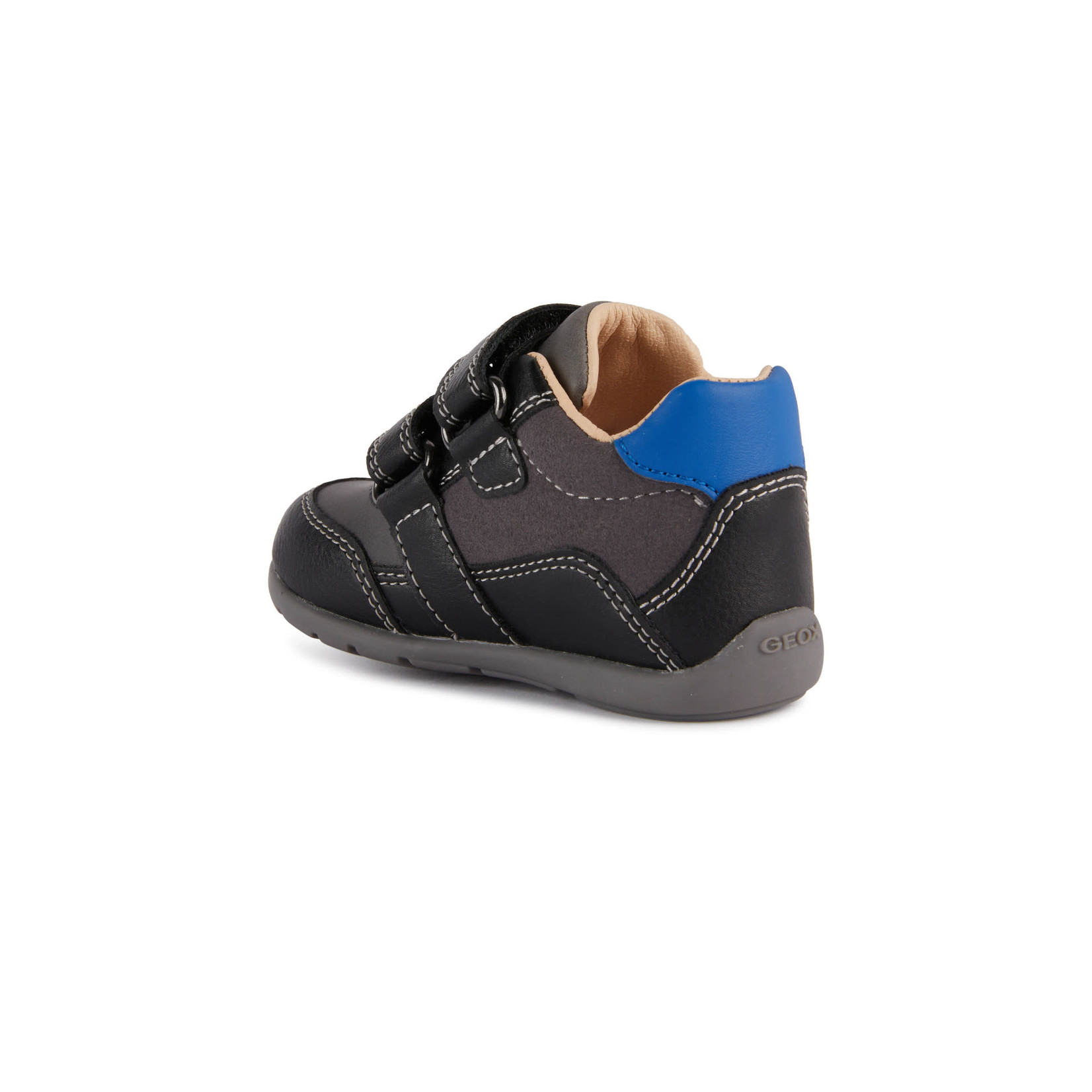 Geox GEOX - Chaussures de cuir synthétique 'Elthan - Noir / Royal'