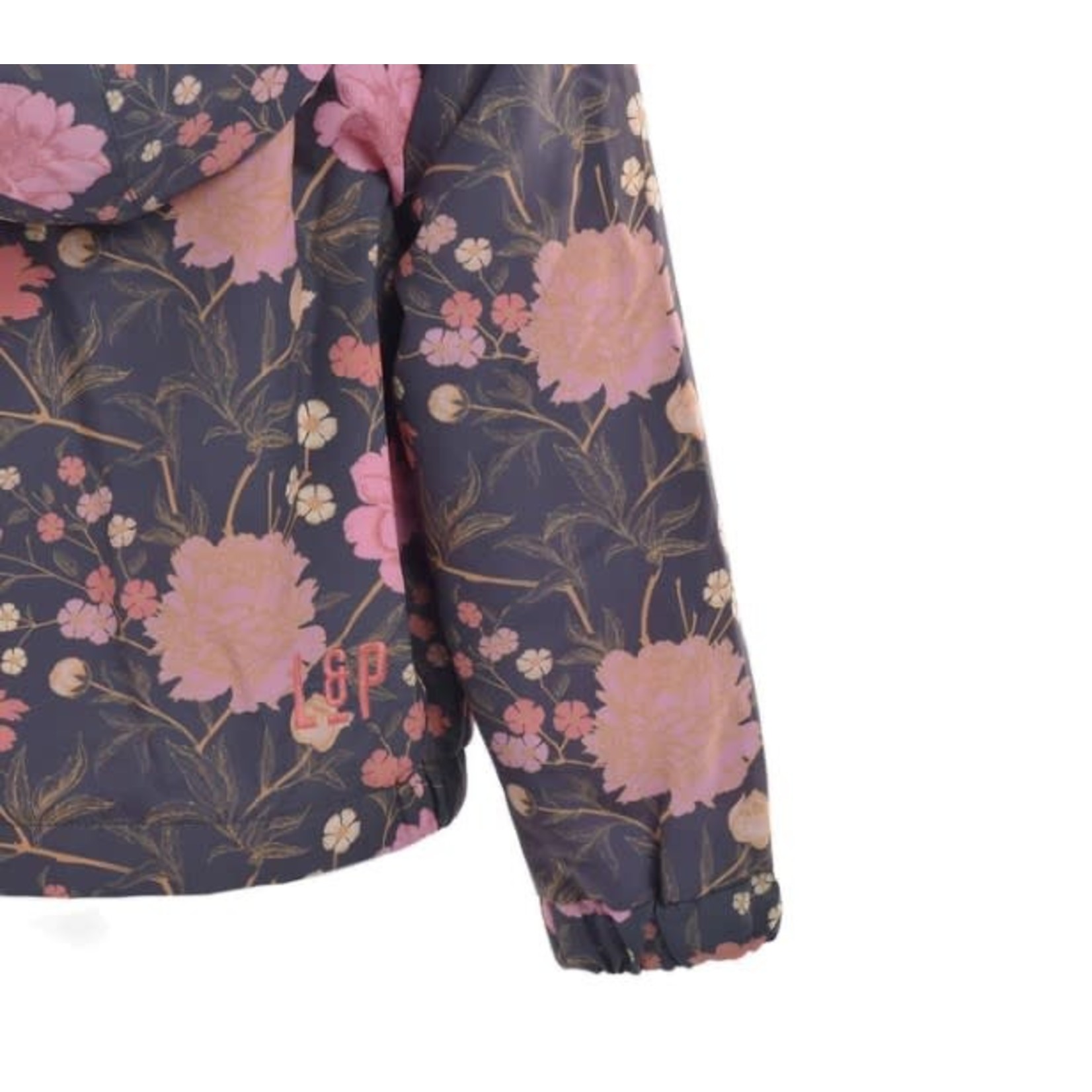 L&P L&P - Mid season jacket with fleece lining and flowery print 'Indiana 2.0'