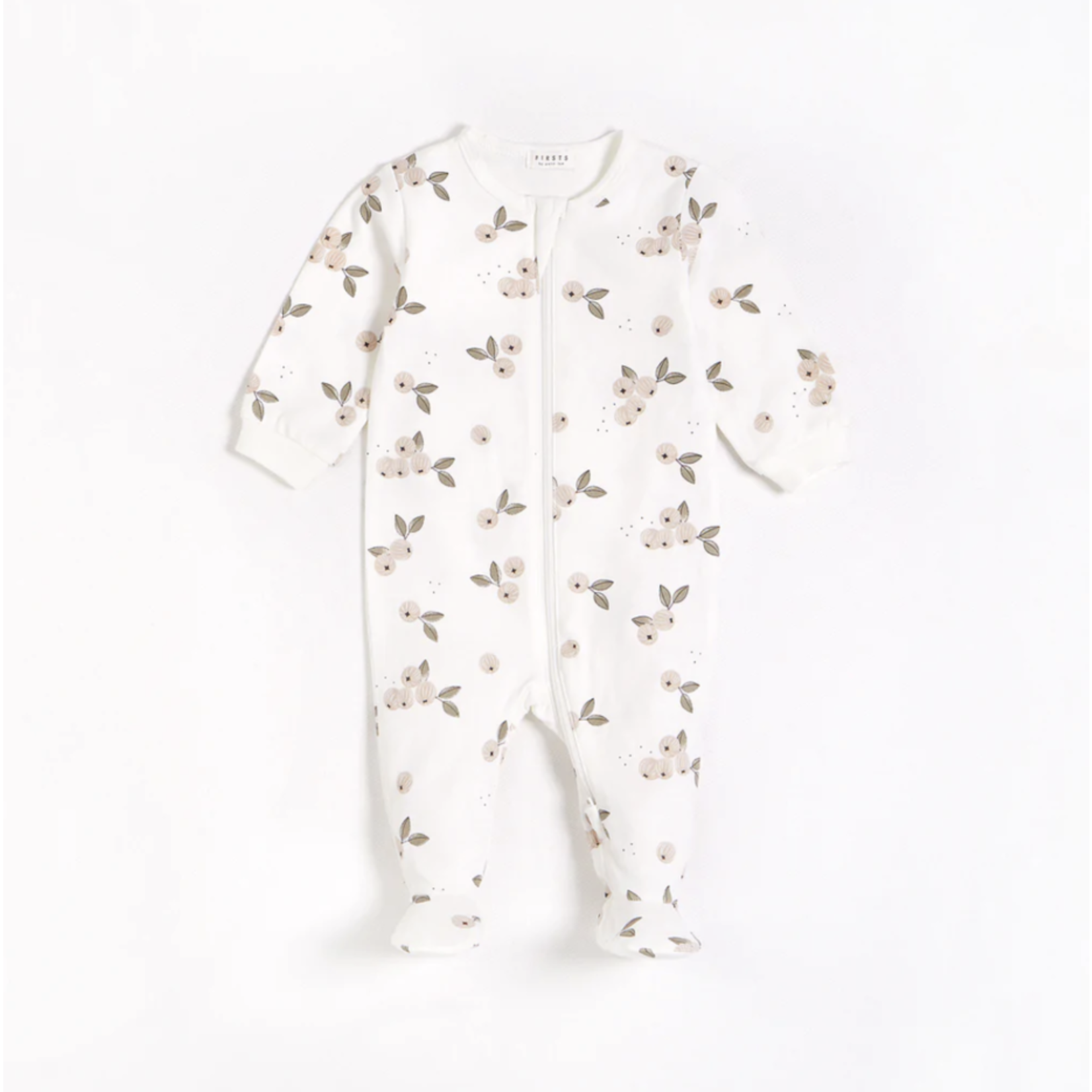 Petit Lem PETIT LEM - White Baby Pyjama Gooseberries Print