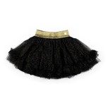 Deux par Deux DEUX PAR DEUX - Gold foil printed  black mesh skirt