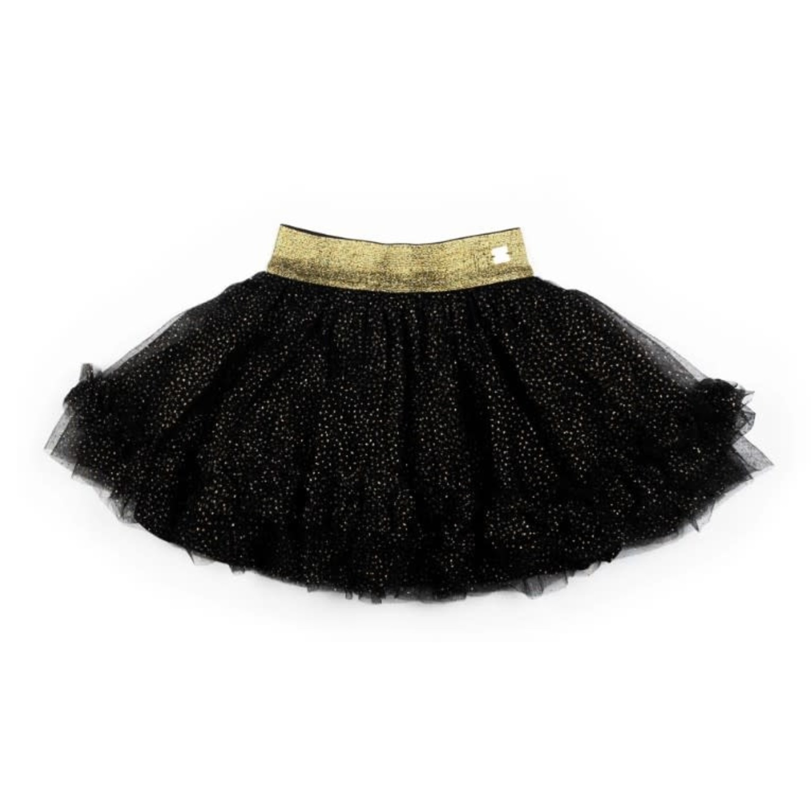 Deux par Deux DEUX PAR DEUX - Gold foil printed black mesh skirt