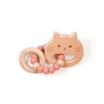 Bulle BULLE - Mini Wood and Silicone Teething Rattle 'Kitten-Blush'