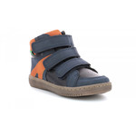 Kickers KICKERS - High top lined shoes with velcro 'Lohan - Navy and orange'