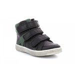 Kickers KICKERS - Chaussures de cuir montantes doublées à velcro 'Lohan - Noir et vert'