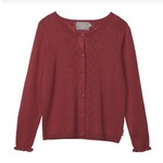 Creamie CREAMIE - Knit pointelle burgundy cardigan - Rosewood