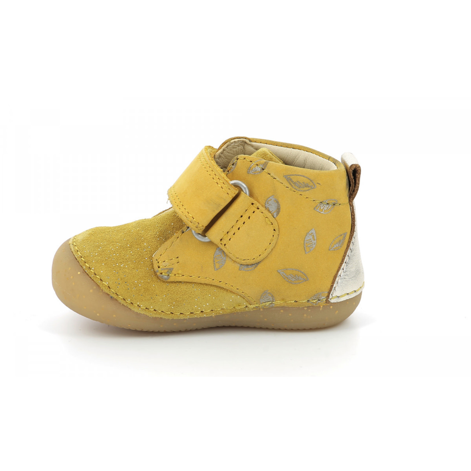 Kickers KICKERS - Leather high top shoes 'Sabio - Yellow print'