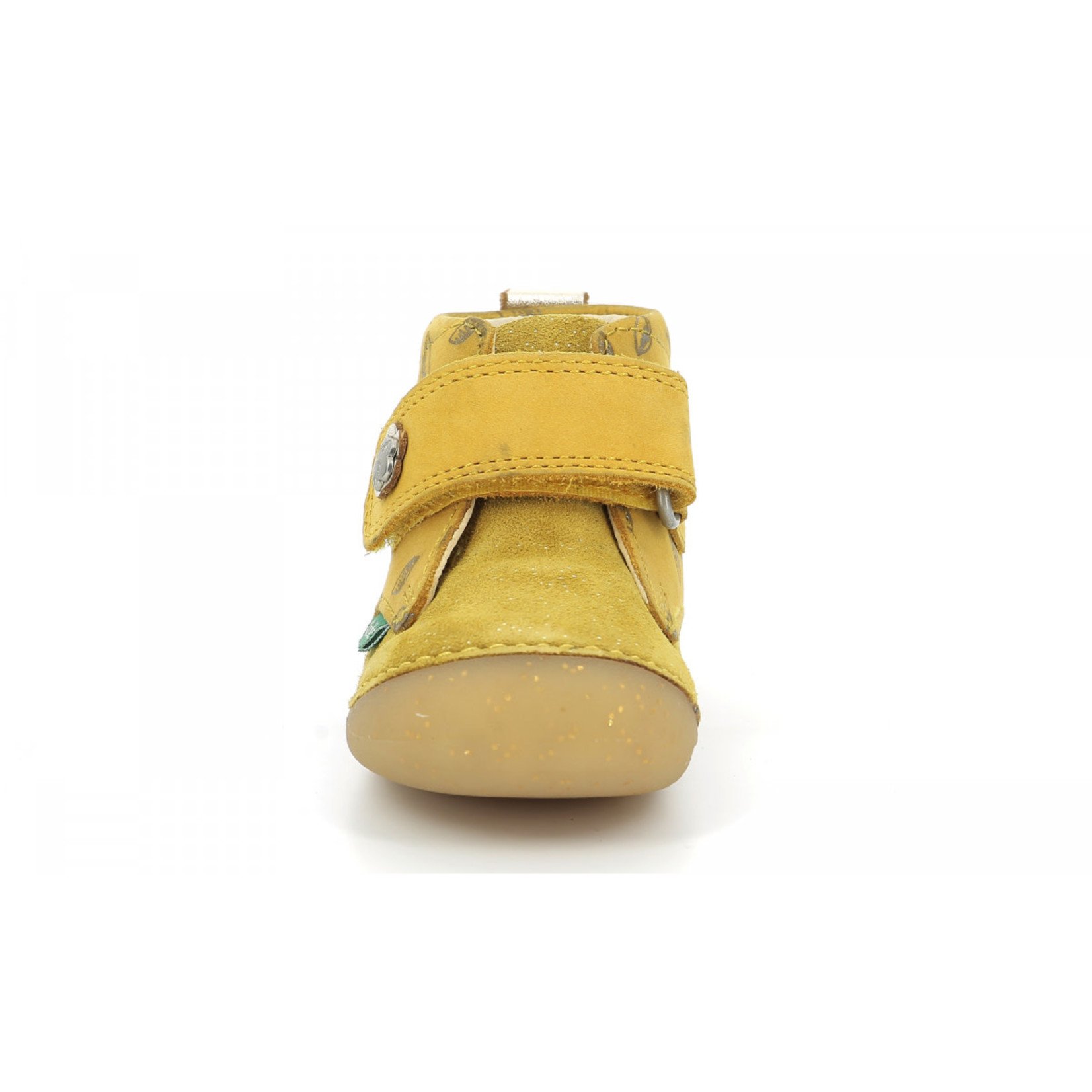 Kickers KICKERS - Leather high top shoes 'Sabio - Yellow print'
