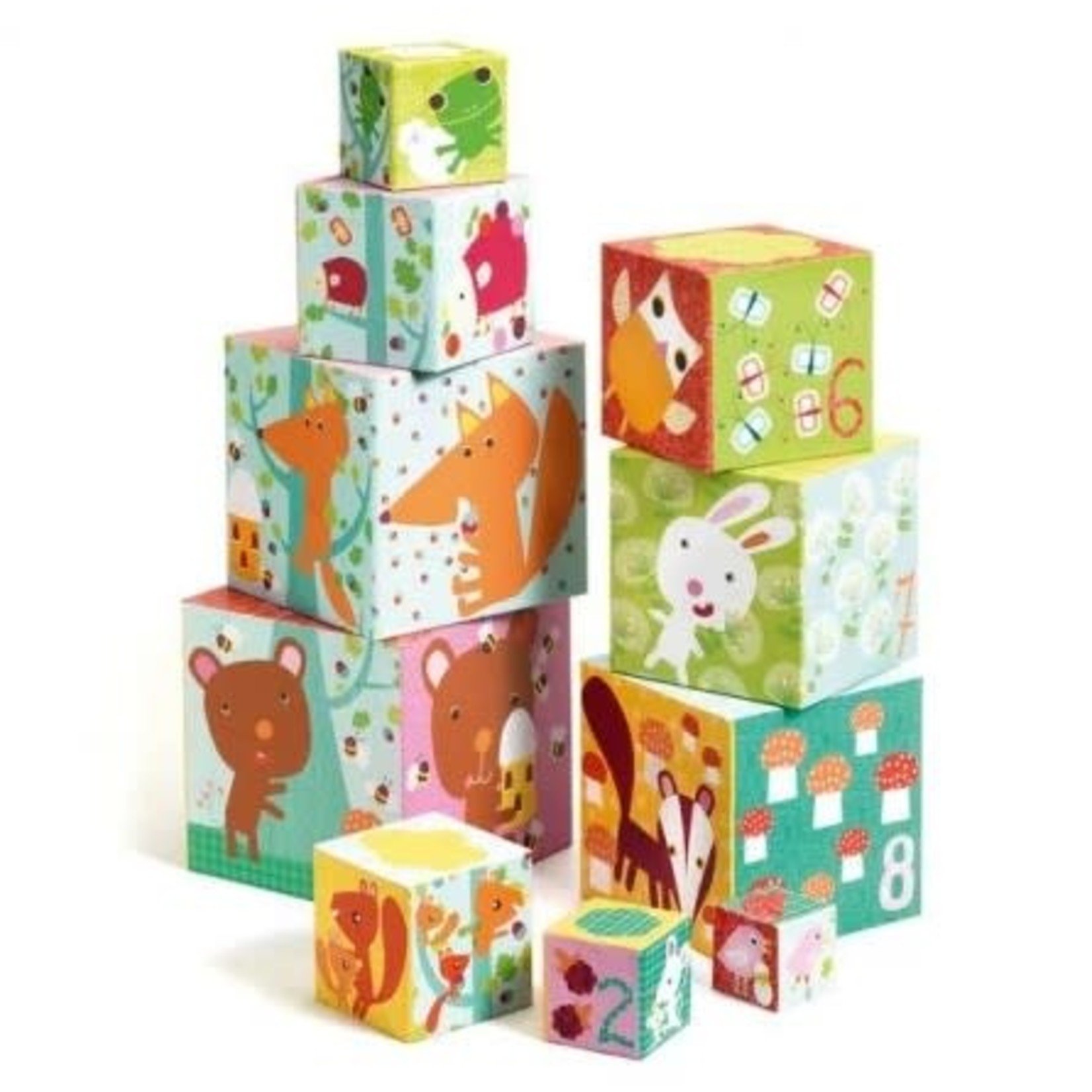 Djeco DJECO - 10 Cubes Stacking Game 'Forest'