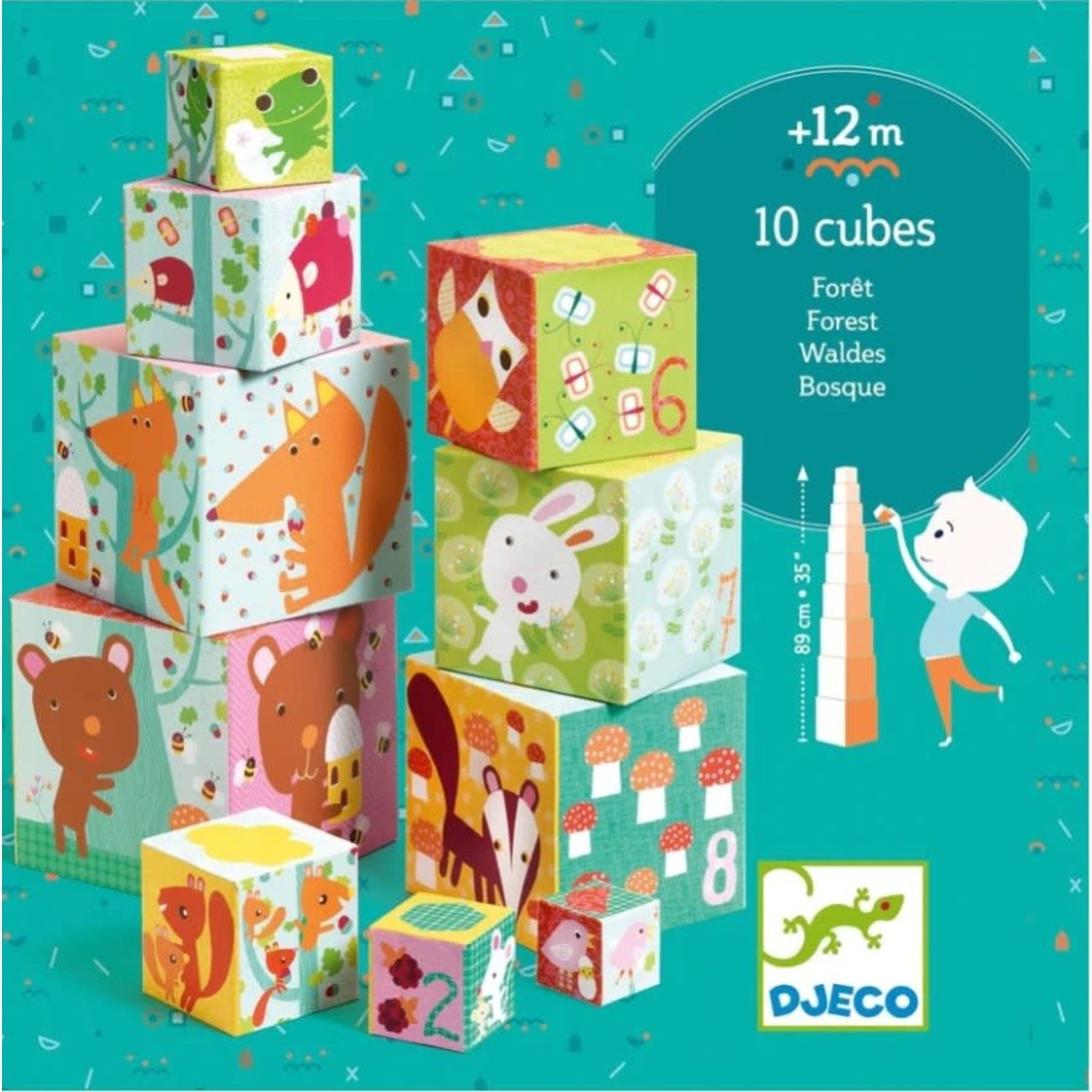 Djeco DJECO - 10 Cubes Stacking Game 'Forest'