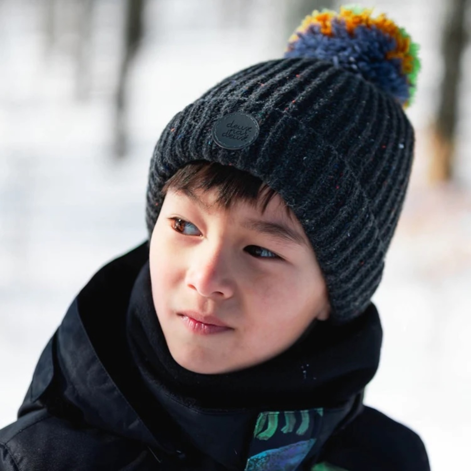 Deux par Deux DEUX PAR DEUX - Tuque d'hiver en tricot avec pompon 'Anthracite'