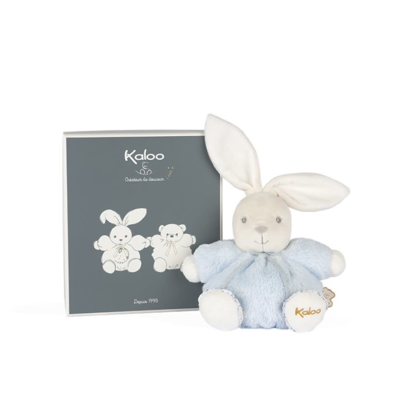 Kaloo KALOO - Small Chubby Rabbit Plush (Perle) - Blue