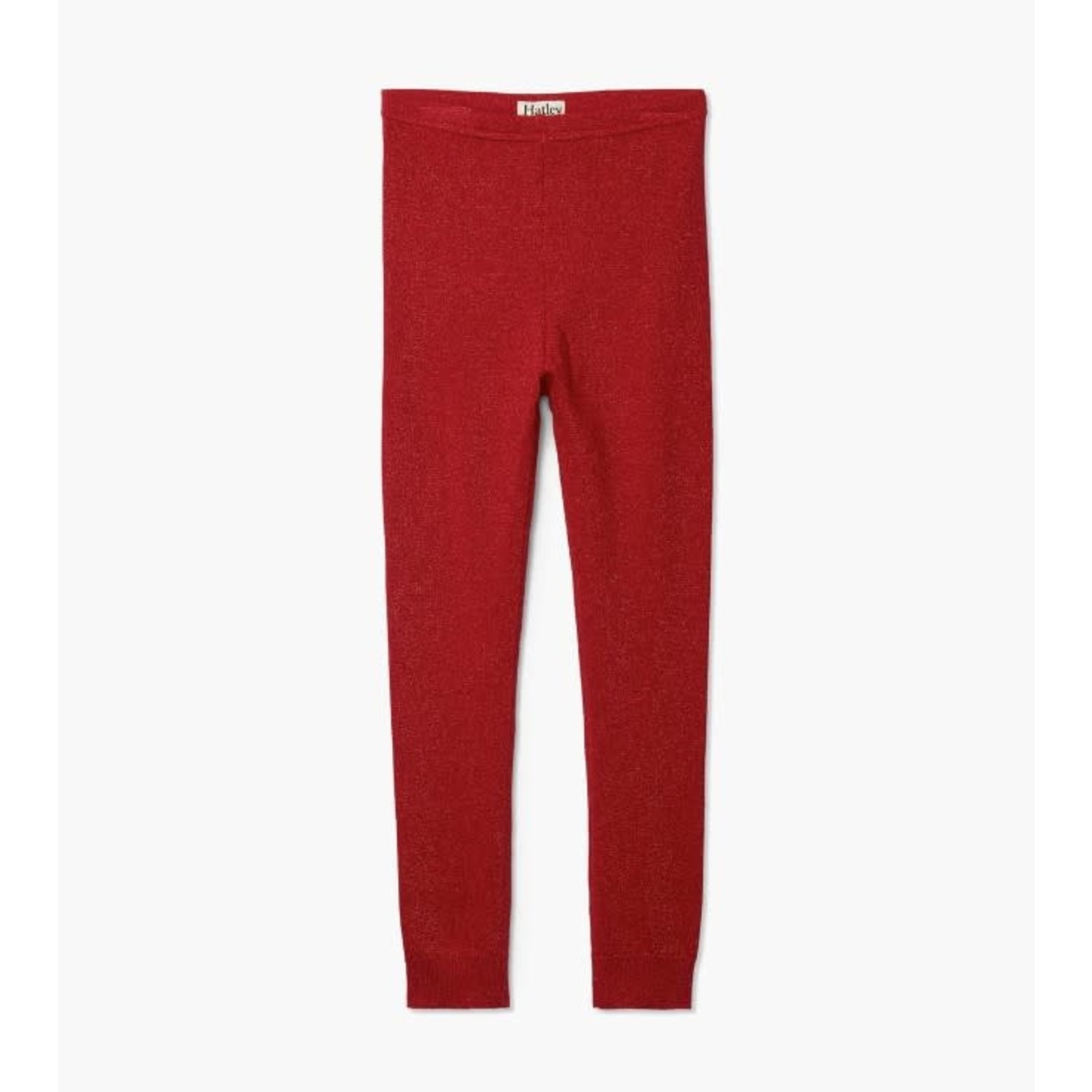 Hatley HATLEY - Red shimmer cable knit leggings