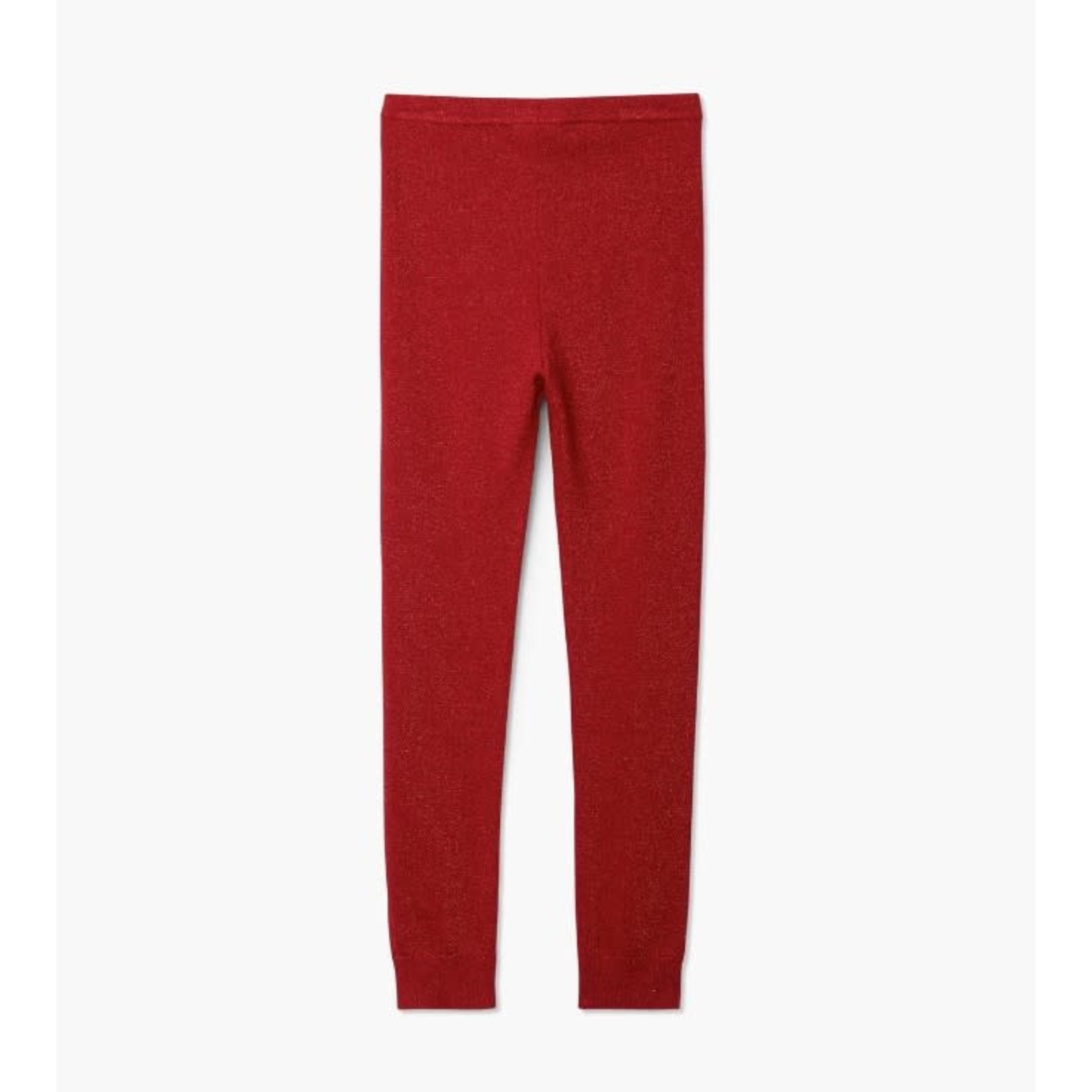 HATLEY - Red shimmer cable knit leggings - La Culotte à l'Envers