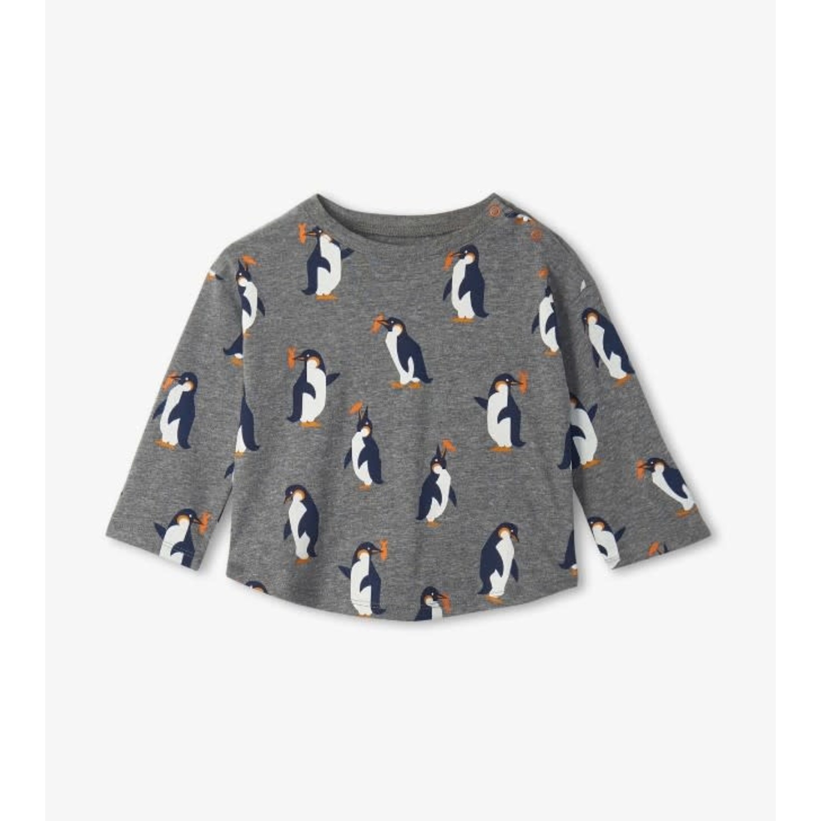 Hatley HATLEY - T-shirt à manches longues gris 'Pingouins à la pêche'